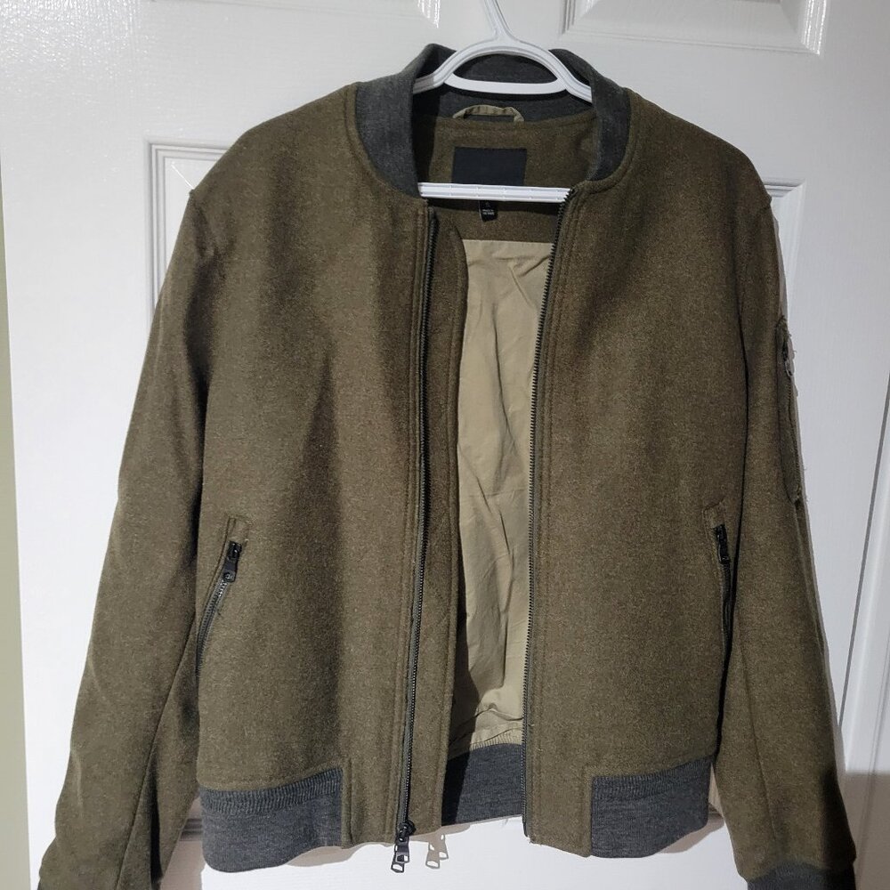 Banana Republic Wool Blend Bomber Jacket Olive